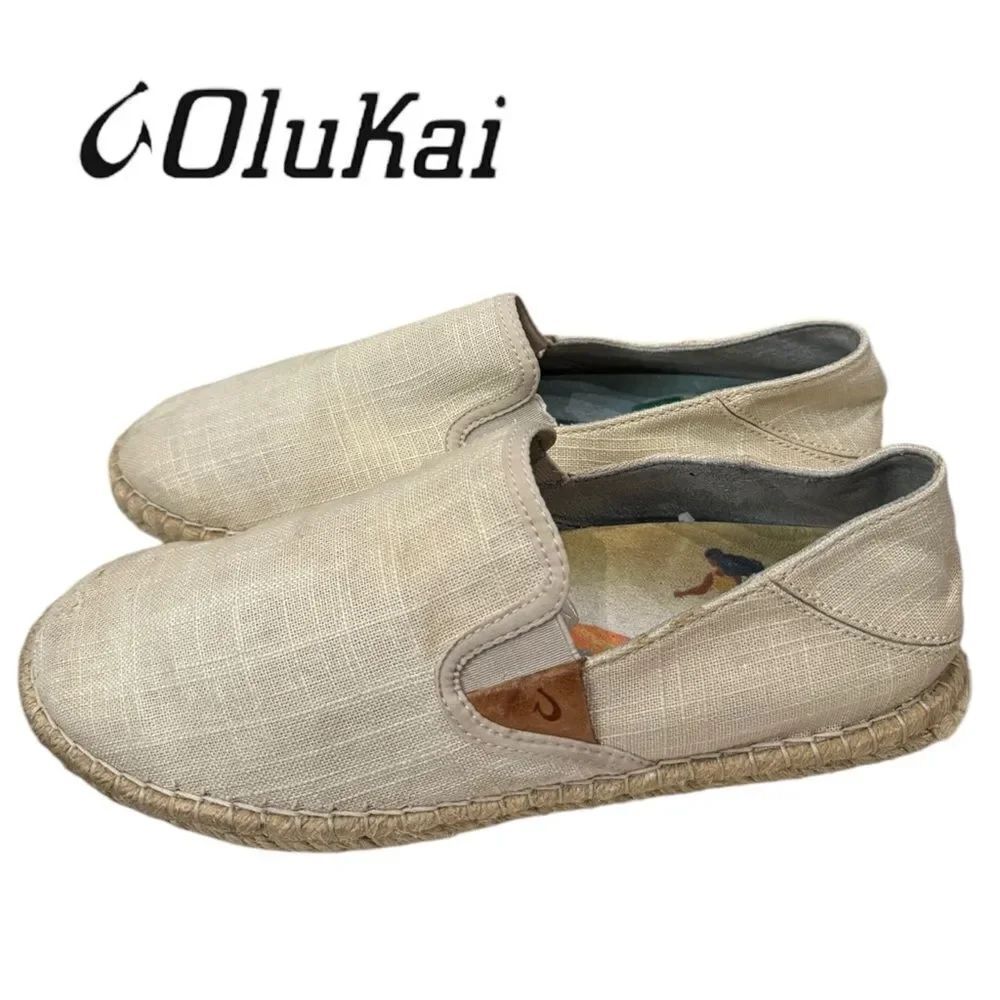 Olukai Kaula Pa'a Kapa Women's Espadrille Slip-on Sneakers Loafers 8.5